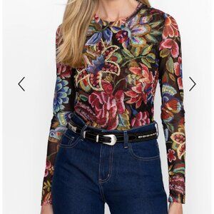 Johnny Was NATALIE LONG SLEEVE MESH TEE